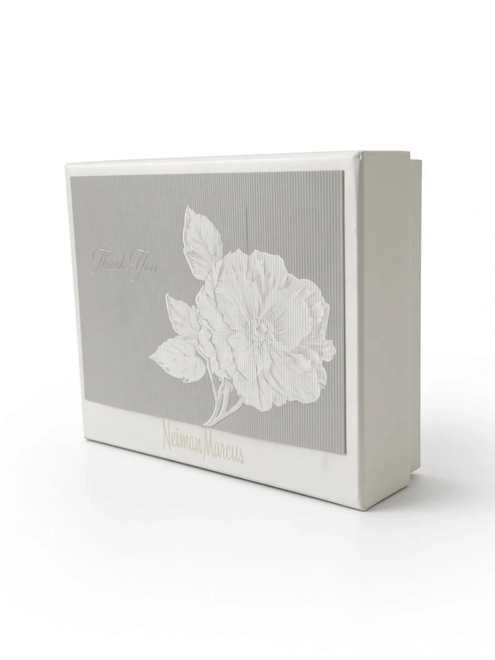 Neiman Marcus “Thank You” Cards 14 Notecards & Envelopes Floral Gray NEW